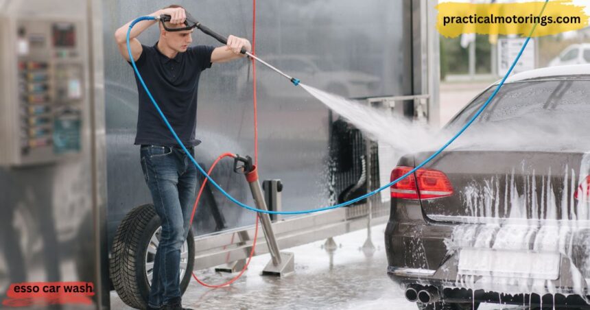 Esso Car Wash automatic wash bay with vehicle entering touchless wash