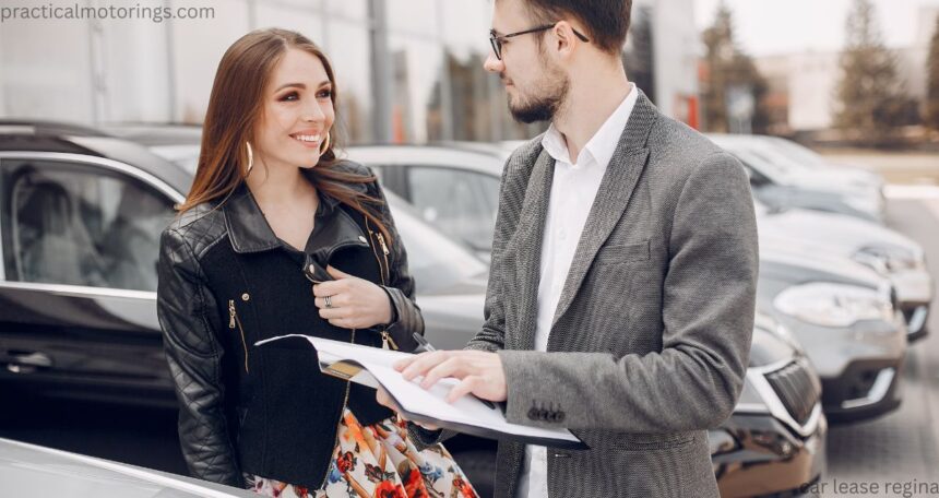 Car lease Regina agreement with SUV parked at local dealership