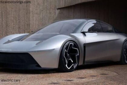 Futuristic Chrysler electric SUV concept in silver with sleek aerodynamic styling, LED lighting, panoramic glass roof, and modern EV design showcasing the future of Chrysler electric cars.