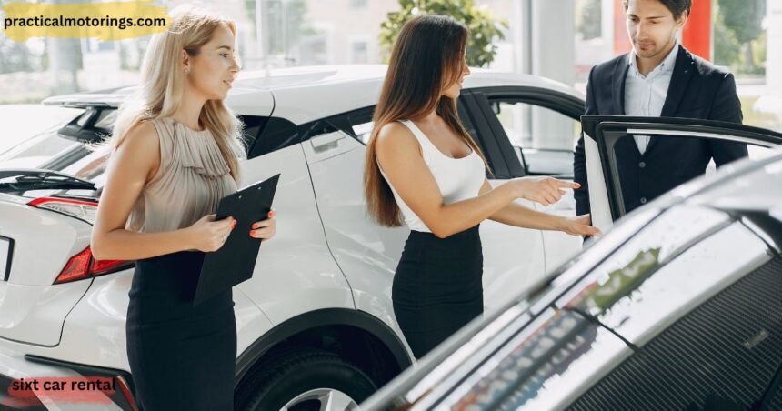 Sixt car rental premium fleet vehicle parked at airport pick-up point