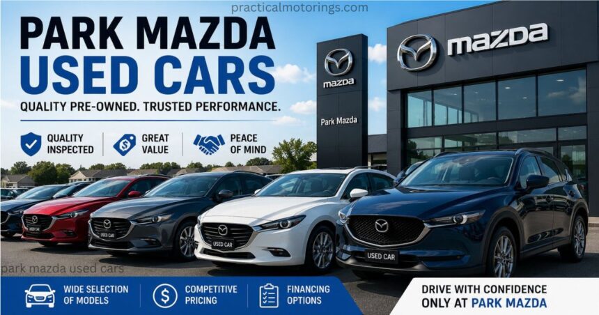 Park Mazda Used Cars showroom featuring certified pre owned Mazda cars in Canada with reliable quality and competitive pricing.