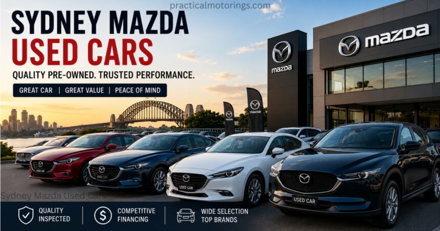 Sydney Mazda used cars lineup displayed at Canadian dealership showroom