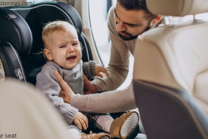 Toddler car seat installed in the back seat of a car in Canada